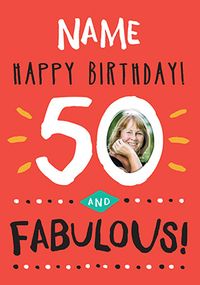 Tap to view 50 And Fabulous Birthday Card - Rock Paper Awesome
