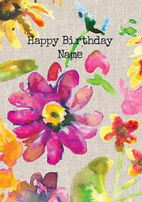 Tap to view Sarah Kelleher - Bright Flowers Personalised Card
