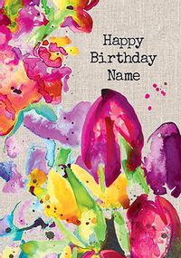Tap to view Sarah Kelleher - Inky Flowers Personalised Card