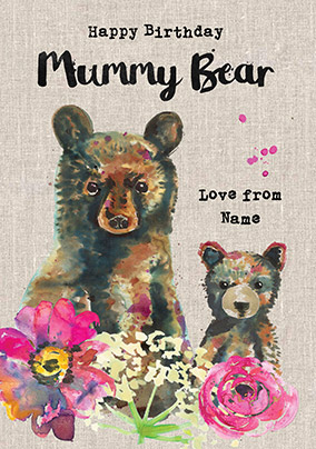 Sarah Kelleher - Mummy Bear Personalised Birthday Card