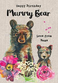 Sarah Kelleher - Mummy Bear Personalised Birthday Card