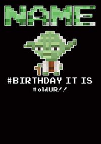 Yoda 8-Bit Birthday Card