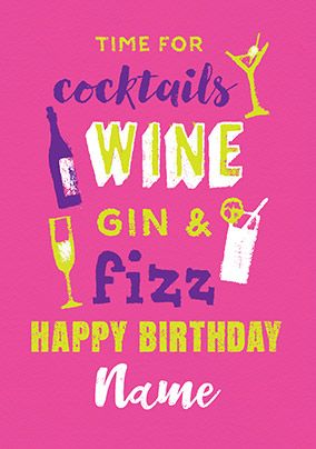Gin & Fizz Personalised Card