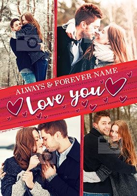 Always & Forever Multi Photo Valentines Card