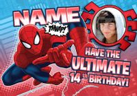 Ultimate Spider-Man Photo Age Birthday Card