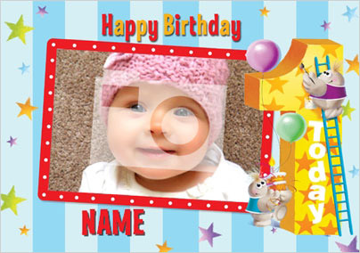 Hugmeez Happy 1st Birthday Stripes Funky Pigeon