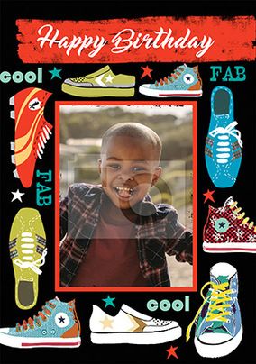 Birthday Cool Shoes Photo Card