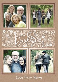 Tap to view Happy Birthday Multi Photo Floral Card