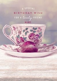 Lovely Friend Personalised Birthday Card