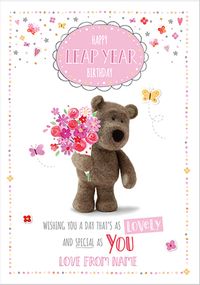 Tap to view Barley Bear Leap Year Birthday Personalised Card