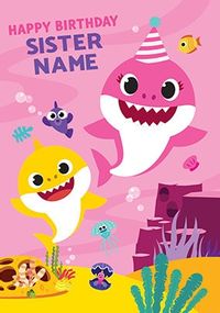 Tap to view Baby Shark Sister Personalised Birthday Card