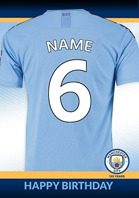 Man City Football Shirt Card