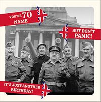 Tap to view Dad's Army - Don't Panic You're 70 Personalised Card