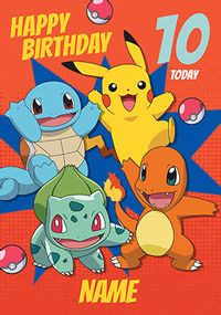 Tap to view Happy 10th Birthday Pokemon Personalised Card