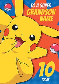 Super Grandson Personalised Pokemon Card