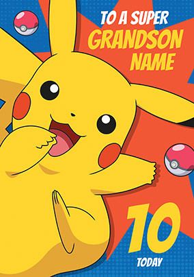 Super Grandson Personalised Pokemon Card