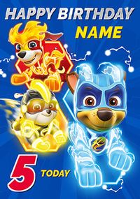 Tap to view Paw Patrol 5 today personalised Birthday Card