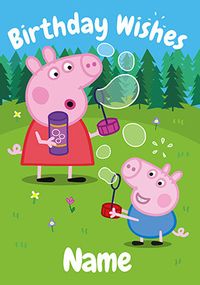 Peppa Pig Birthday wishes personalised Card