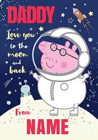 Peppa Pig Daddy personalised Birthday Card