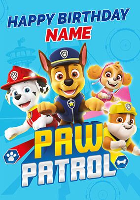 Paw Patrol personalised Birthday Card