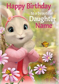 Peter Rabbit beautiful Daughter personalised Birthday Card