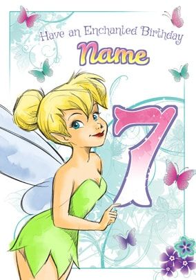 Tinker Bell Age 7 Birthday Card