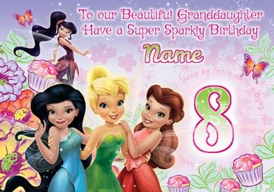 Disney Fairies Granddaughter Personalised Card