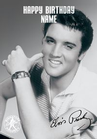 Tap to view Elvis Presley Birthday Card - Black & White