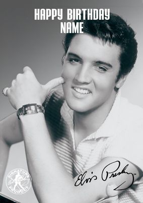 Elvis Presley Birthday Card - Black & White