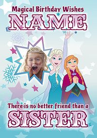 Elsa and Anna Sister Birthday Photo Card