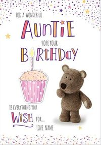 Barley Bear Auntie Personalised Birthday Card