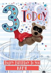 Tap to view Barley Bear Boy's 3rd Birthday Personalised Card