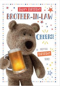 Barley Bear Bro-in-Law Personalised Birthday Card