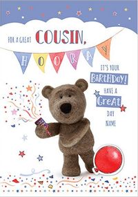 Barley Bear Great Cousin Personalised Card