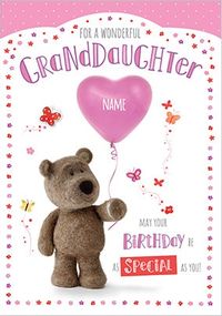 Barley Bear Granddaughter Personalised Birthday Card