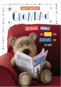 Barley Bear Grandad Personalised Birthday Card