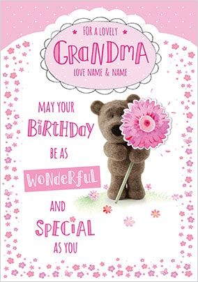 Barley Bear Grandma Personalised Birthday Card