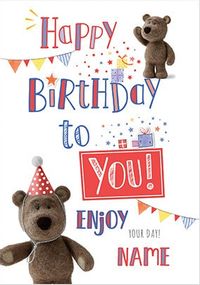 Barley Bear Happy Birthday Personalised Card