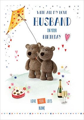 Barley Bear Husband Birthday Personalised Card