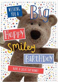 Barley Bear Smiley Birthday Personalised Card