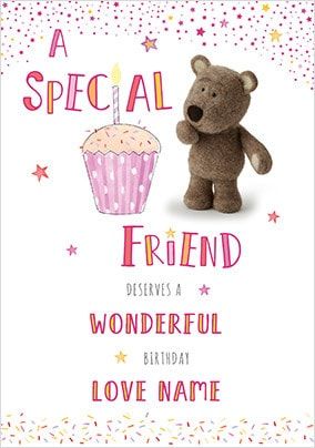 Barley Bear Special Friend Personalised Card