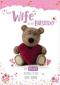 Barley Bear Wife Personalised Birthday Card