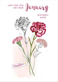 January Birthday Personalised Card