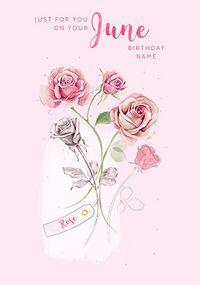 June Birthday Personalised Card