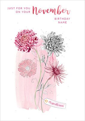 November Birthday Personalised Card | Funky Pigeon