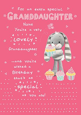 Extra Special Granddaughter Hun Bun Personalised Card