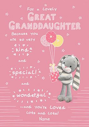 Lovely Great-Granddaughter Hun Bun Personalised Card