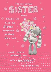 Lovely Sister Hun Bun Personalised Card