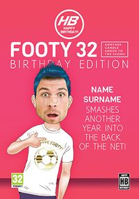 Footy 32 Birthday Edition Photo Card