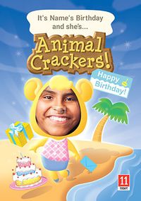 Animal Crackers Photo Birthday Card